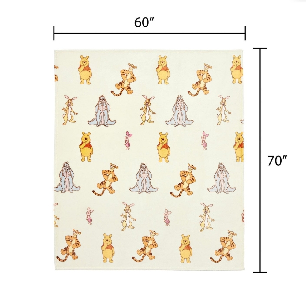 Disney Winnie the Pooh Adult Licensed Silk Touch Throw Blanket 60in X 70in - Picture 4 of 4